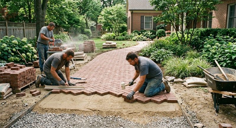 Brick Border Installation in West Hartford, CT